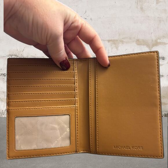 Michael Kors Signature Brown Logo Passport Holder - Picture 6 of 6